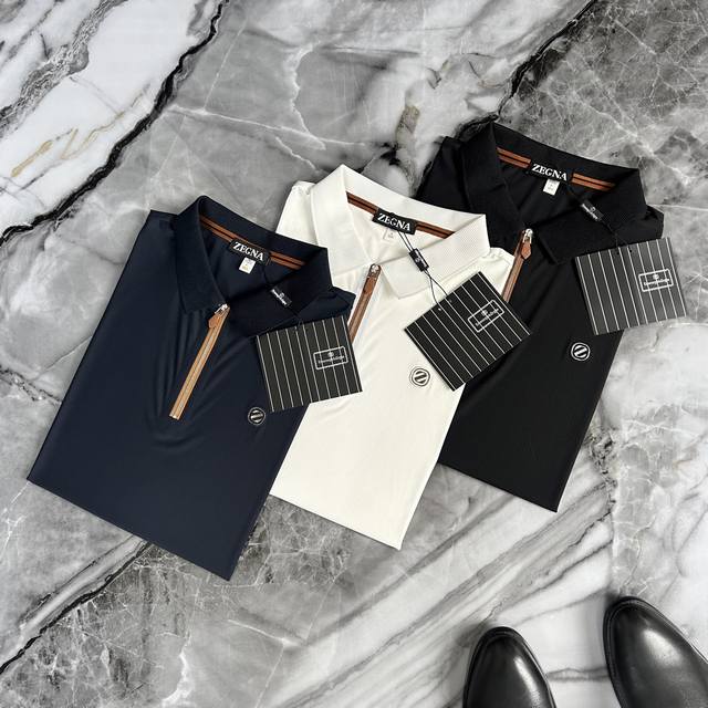 Zegna 杰尼亚 2025春夏专柜新款 高端优雅男士定制 顶级时尚休闲商务原单polo衫翻领衫 25Ss高端人士必备单品 精选进口原单柔顺锦纶面料 原版Log