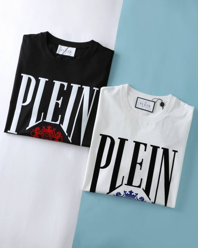 pp 菲利*谱*因 25Ss夏季新款高支双丝光棉圆领短Tee 男士赛车Club植绒印花标识时尚圆领短袖T恤衫 贸易公司渠道稀出 同步Gw发售 高街炸街款短袖来了