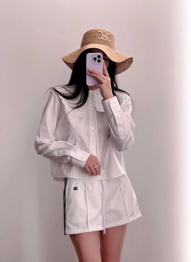 Celin* 25Ss春夏新款 凯旋门刺绣学院风松紧腰短裤丨独家高版出品 日常出门就会想穿的款 非常舒适的款 闭眼入舒服到不想脱下来 现货发售S M L