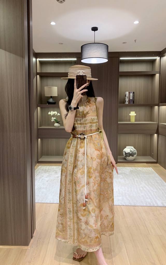 连衣裙 实拍经典简约名媛气质连衣裙 7 100%苎麻印花连衣裙 时尚舒适不挑人 上身美美美~大爆款 Sml X L