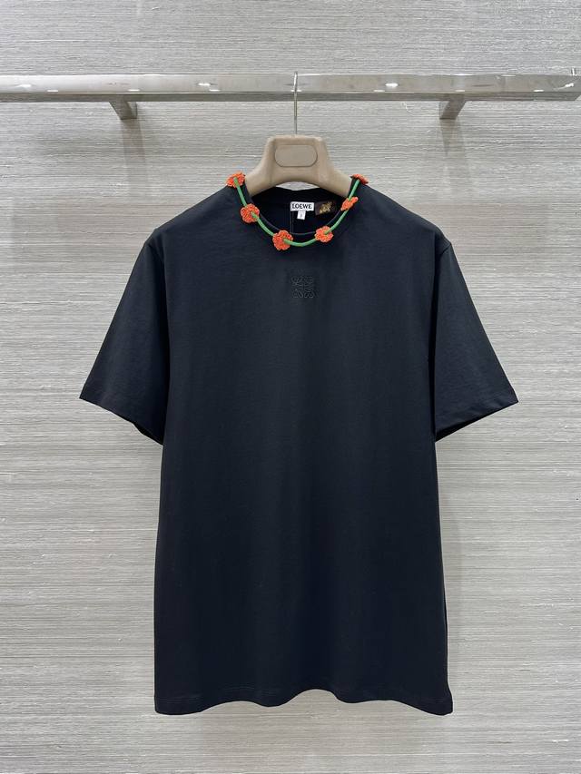 独家首发 原单品质 Lw paula S夏日限定时髦女孩百搭神器 手工勾花朵项圈挂脖装饰短袖T恤 进口纯棉面料 白富美必入 定制面料质感细腻柔软 经典版型不挑人
