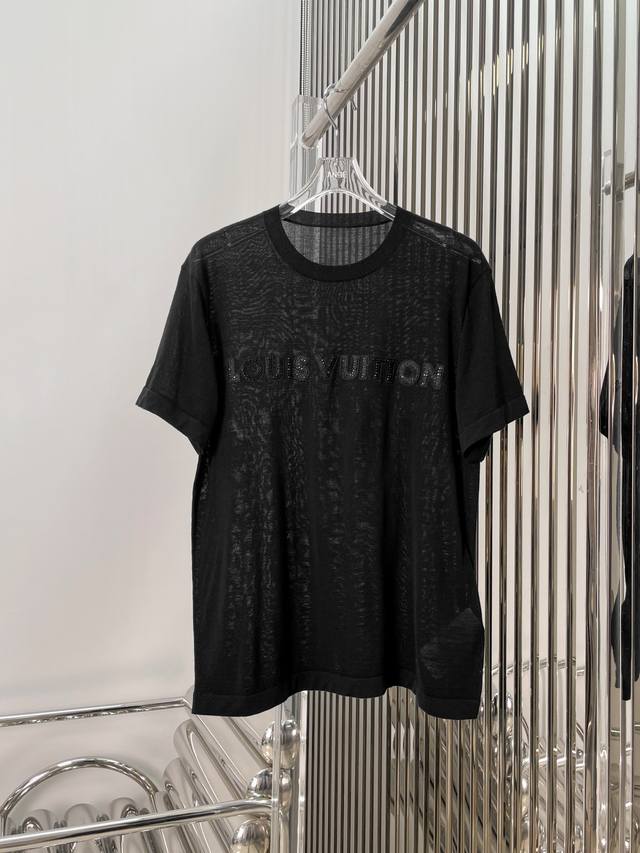 实拍图 最新L 25New 字母刺绣针织短袖上衣 尺码 Sml
