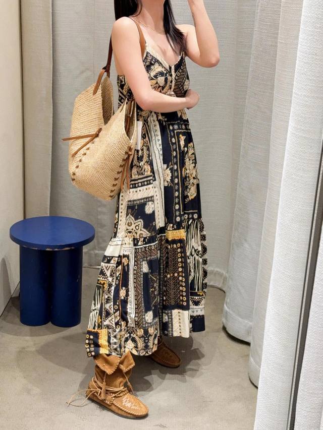 25Ss春夏Isabel Marant法式浪漫 波西米亚印花度假连衣裙 五一度假出片神器 Sml 印花