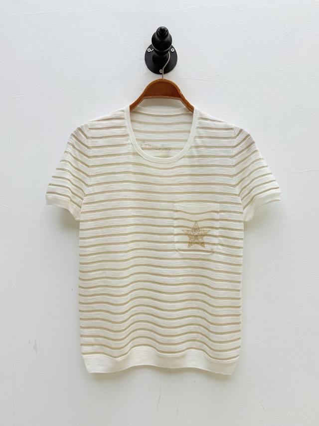 Marini Re亚麻针织条纹短袖上衣 代工厂p出品 夏季新品 单品以苏格兰传统为灵感 通过意大利艺术家pietro Ruffo的Dr Around The W