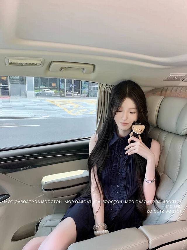 上新啦香香家学院风无袖衬衫连衣裙女夏收腰显瘦polo领减龄背心A字裙 3567藏蓝色Sm L