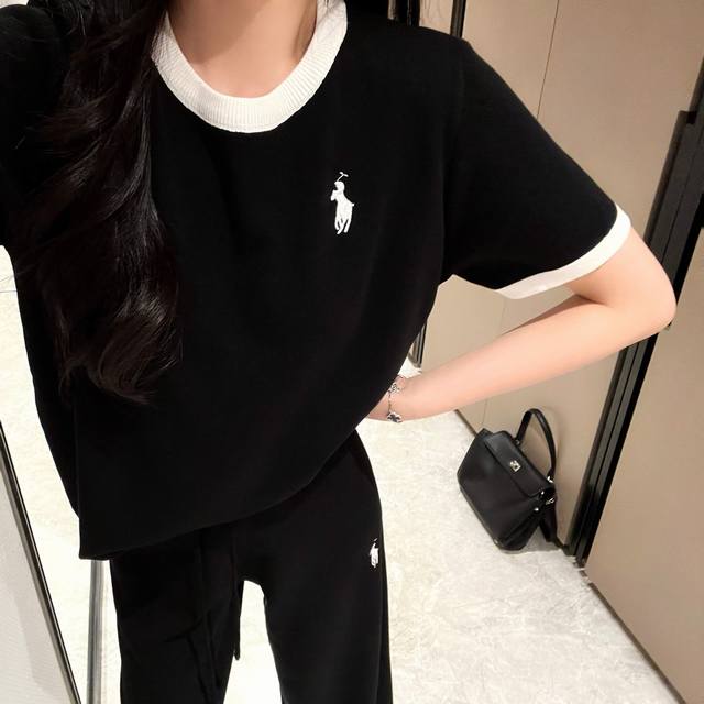 新款现货款号D7357 模特实拍图片已保护 小马刺绣针织套装 尺寸均码 -130斤 140元