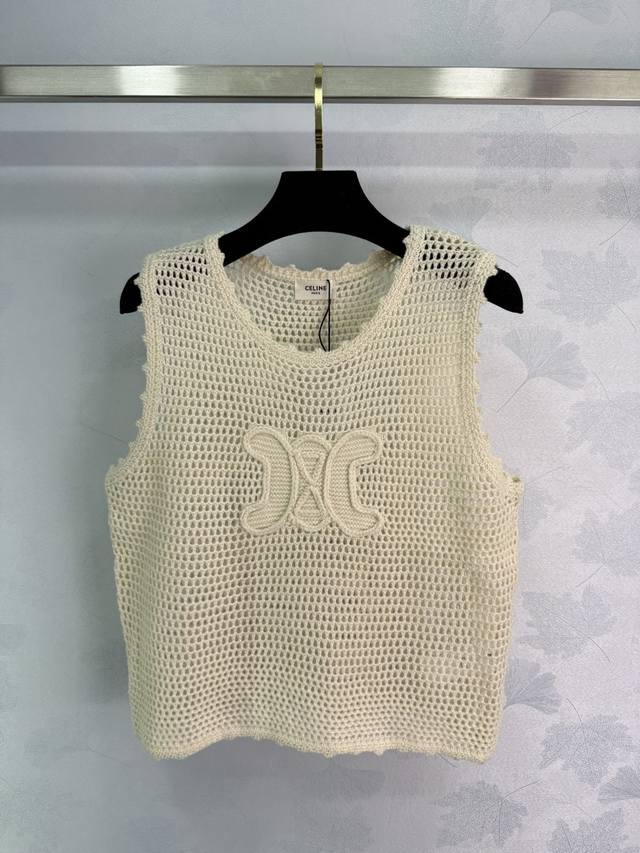 Ce*镂空无袖背心 经典凯旋门设计 超级透气 夏天穿超舒服 时尚百搭 1色3码Sml T226B