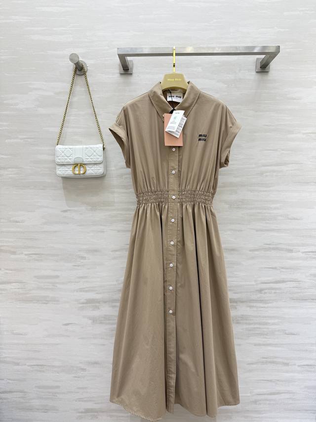 Miumi2Ss衬衫式翻领连衣裙 版型感无敌 高品质定制 现货首发Size S M L