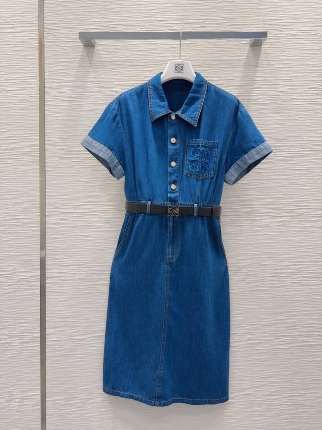 Loe W*E 2025Ss新款牛仔连衣裙 定位活性酵洗 养眼设计 少女机能风 可甜可盐 上身帅气又拉风 复古洗水牛仔重新诠释了时髦精单品 设计版型百搭不挑人