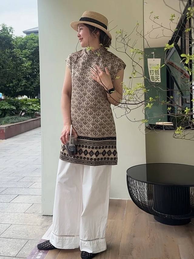 定位印花清冷艺术感连衣裙 100%桑蚕丝 S-Xl