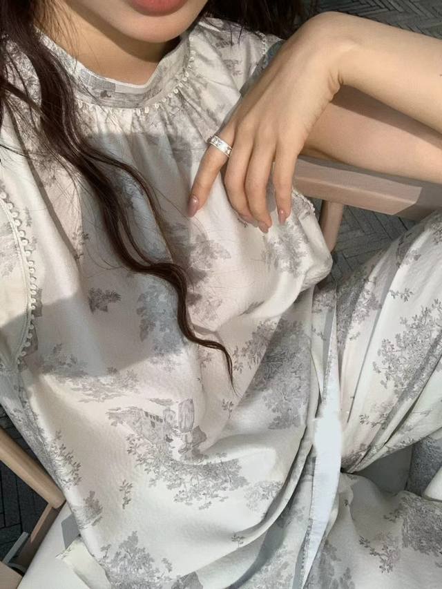 新中式水墨印花背心 100%桑蚕丝 S-Xl