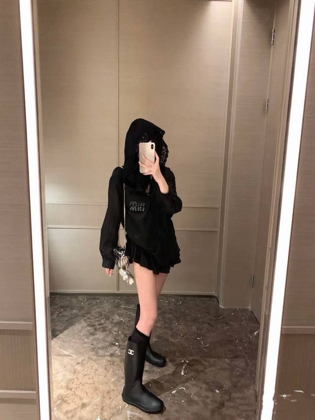 高品质重磅全包边来去缝工艺 定制贴砖 轻奢高级感 天丝棉麻蕾丝连帽超薄款 长袖宽松开衫上衣防晒衣 面料 天丝拼接棉 四码Smlxl