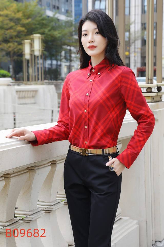B家B家新款衬衫 高品质格纹面料 09682 s M L Xl Xxl