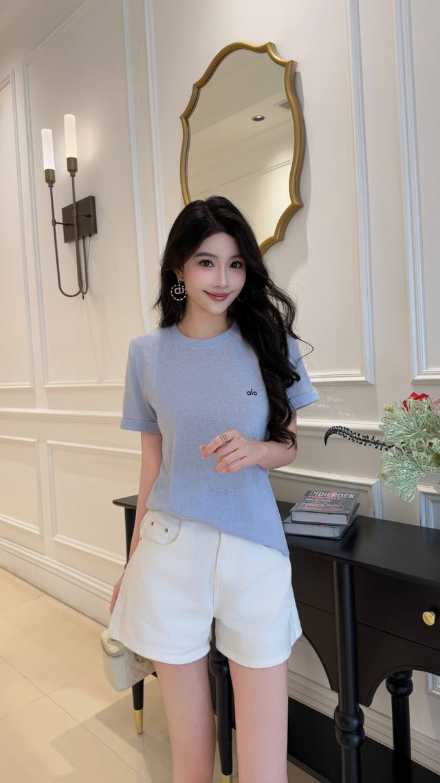 上衣 蓝色 杏色 Smlxl4个码 ~2025夏季新款棉麻小众设计字母后背拼蕾丝韩版休闲短袖宽松上衣 百搭休闲 时尚洋气 减龄甜美 S码尺寸:胸围100衣长56
