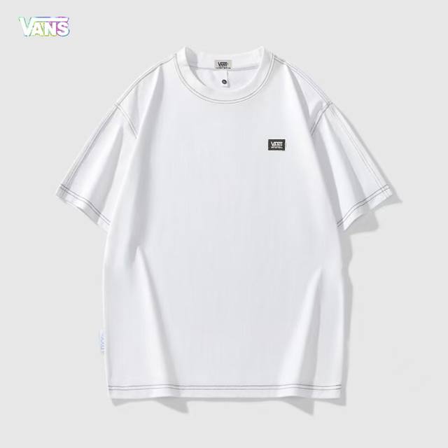 上新 ！！ ！！！ Vans 万斯 夏季新款重磅拼色线条时尚百搭短袖T恤 男女情侣款 重磅面料 上身舒适不变形 拼色线条个性设计 帅气十足 不管你是什么款搭配都