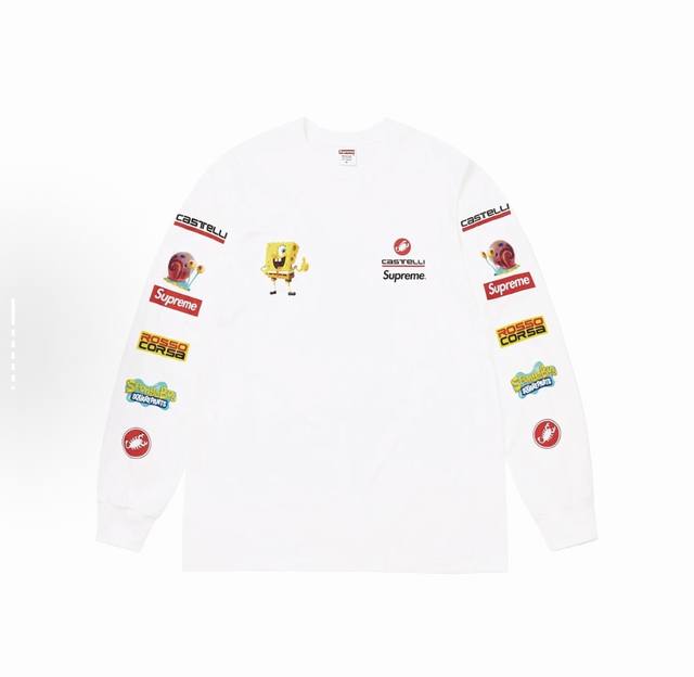 Supreme X Spongebob Squarepants海绵宝宝 X Castelli 联名款 Ss25 Week11 Racing L S Tee 海绵