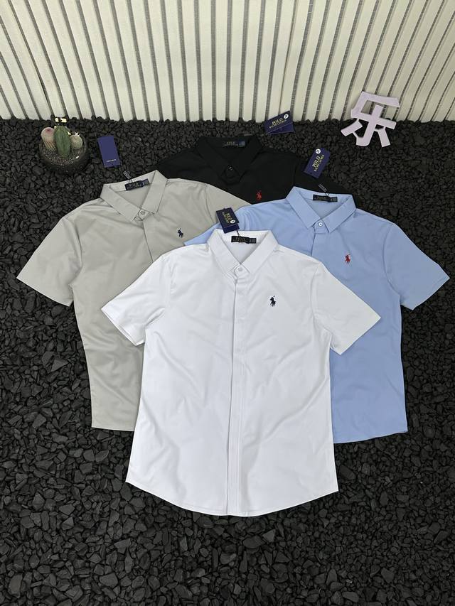 Ralph Lauren 拉夫劳伦 25Ss夏季新款纯色垂感开衫短袖 科技面料能使棉纤维膨胀后收缩，比普通丝光面料 能提升30%以上光泽度，双面织造结构 双面处