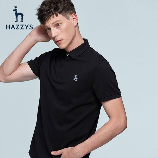 Hazzys 哈吉斯官网在售2025夏季彩色小狗刺绣彩标Polo衫翻领高尔夫情侣款短袖T恤.精品经典的哈吉斯小狗彩标刺绣Polo衫，每年夏季必入款！！！ 吸湿透