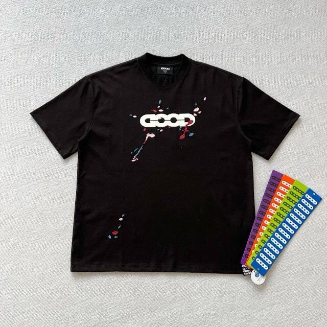 Good”常在 正确版本 汪苏泷同款 原厂A1品质 Goodbrand 彩色泼墨刺绣“Good”印花Logo 宽松短袖T恤 男女款 去年崛起的国潮新势力！高昂的