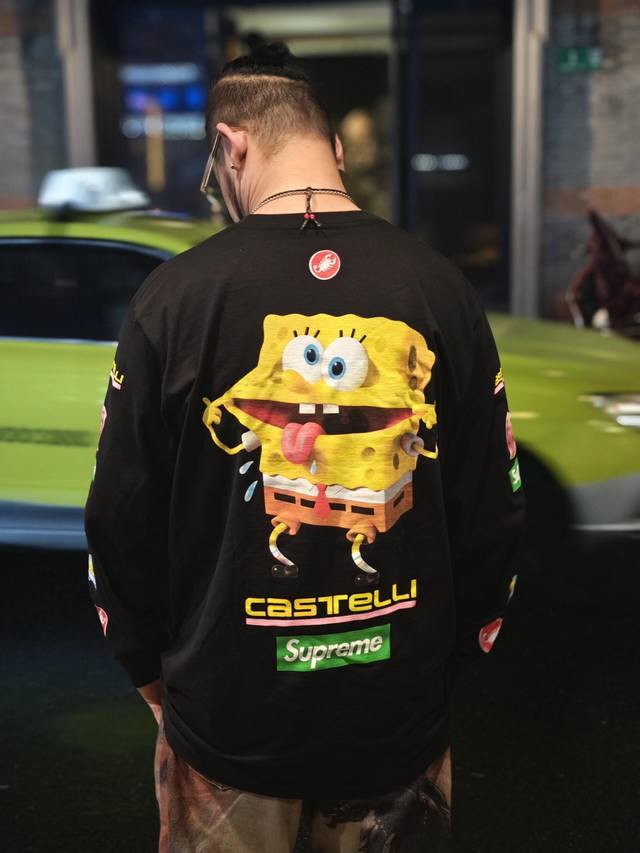 Supreme X Spongebob Squarepants海绵宝宝 X Castelli 联名款 Ss25 Week11 Racing L S Tee 海绵
