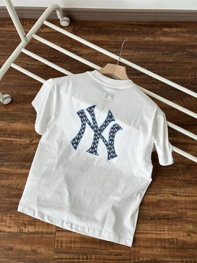 Mlb 男女情侣老花系列运动T恤大Logo休闲短袖25春夏季新款 三标齐全，吊牌可以扫码验证，一衣一码！原厂包装！领口压条保证舒适性！高端品质2025Mlb N
