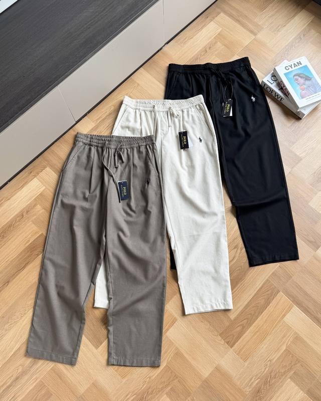 独家 亚麻小马长裤 供颜色：黑色 米白 橄榄绿 尺码：M到Xxl 25Ralphlauren拉夫劳伦全新春夏亚麻九分裤刺绣长裤！太绝了！ 亚麻材质，天然透气属性