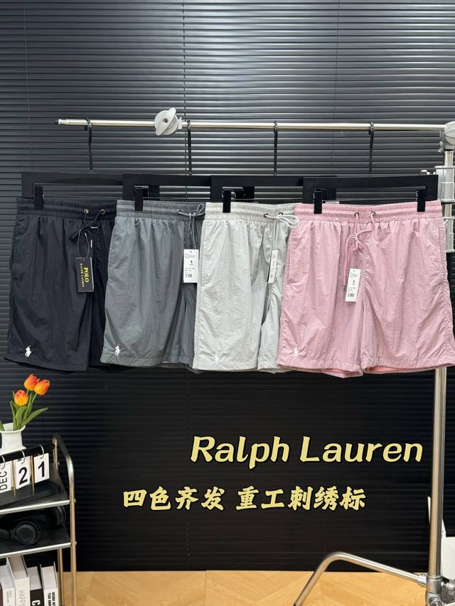 颜色：黑色，粉色，深灰，灰绿 尺码：L，Xl，Xxl，3Xl Polo Ralph Lauren For Beams Shorts刺绣Logo休闲短裤 25Ss