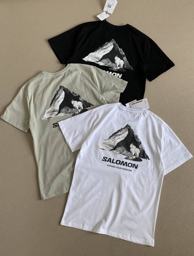 上新 Salomon萨洛蒙 Uni 山羊Mountain Goat户外冷感舒适圆领套头短袖T恤 男女同款 白敬亭同款 Ss25夏季最新的Mountain Goa