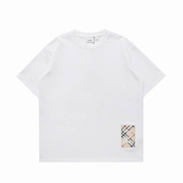 顶级复刻版本 Burberry 巴宝莉 新款标签刺绣Logo休闲圆领短袖T恤 款号：357 尺码：S-Xl 颜色：黑色 白色 面料: 原版280G重磅双纱纯棉