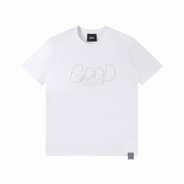 Goodbrand Logo珍珠字母短袖 Logo标识精致 原版面料 官方同款 短袖T恤 定制280克同缸染纯棉双纱面料 手感非常舒服 春夏砖柜同步 时尚又个性