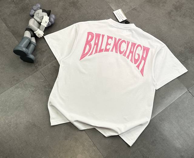 潮牌巴黎世家Balenciaga 椰树直喷情侣款短袖T恤！采用280G双纱高克重高级感十足，时尚又个性 超级百搭好看的一款 男女同款 人手必备 吊牌 领标 水洗