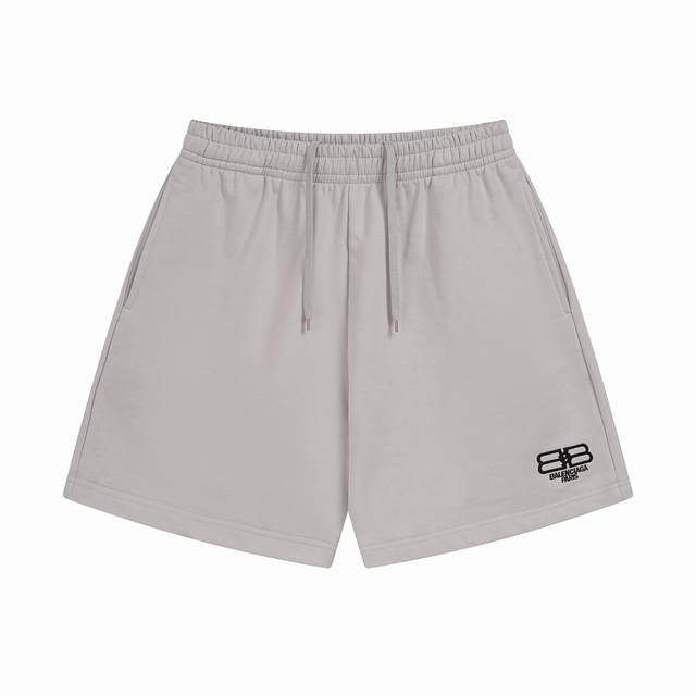 Balenciaga 巴黎世家2025 Ss 新款双B经典Logo刺绣短裤 本市场No.1的质量 真正天花板品质 全部原版开发注意细节图 避免被盗图商家混发 正
