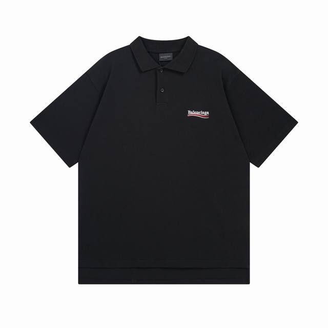 Balenciaga 巴黎世家2025 Ss 新款前后海浪花可乐刺绣Polo衫短袖 本市场No.1的质量 真正天花板品质 前后片开叉设计设计感十足 全部原版开发