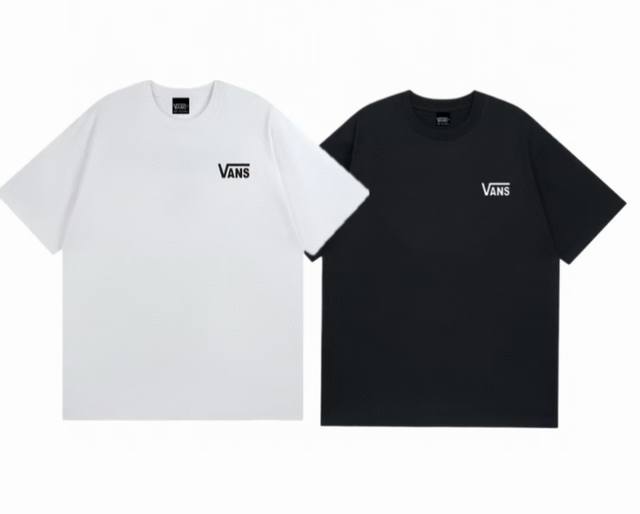 Vans 万斯印花基础短袖T恤。260克双纱纯棉面料 舒适透气 定织定染已进行高温环缩水，降低缩水率的同时使得手感更柔软舒适# 全棉斜纹贴布工艺 版型超正！#
