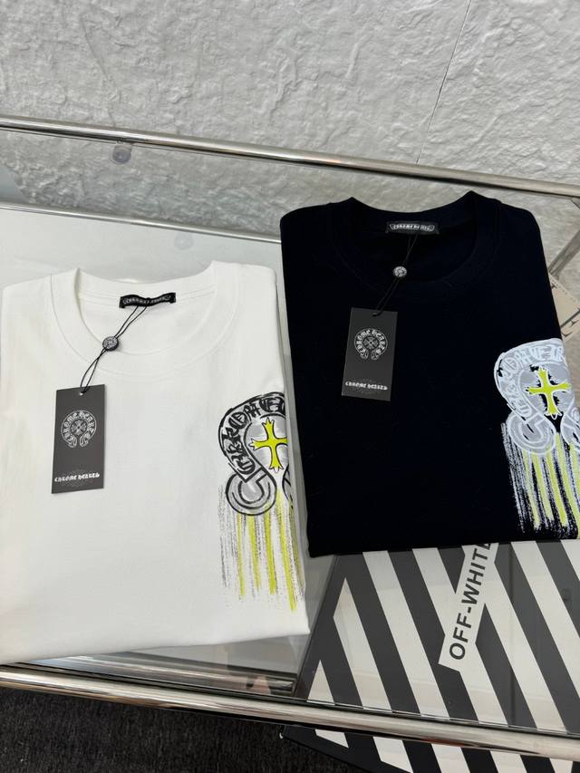 Chrome Hearts 克罗心 新款马蹄流苏彩色印花男女情侣圆领短袖T恤 小红书热门爆款，明星网红同款穿搭，男女日常通勤穿搭必备单品！ 高品质260克高克重
