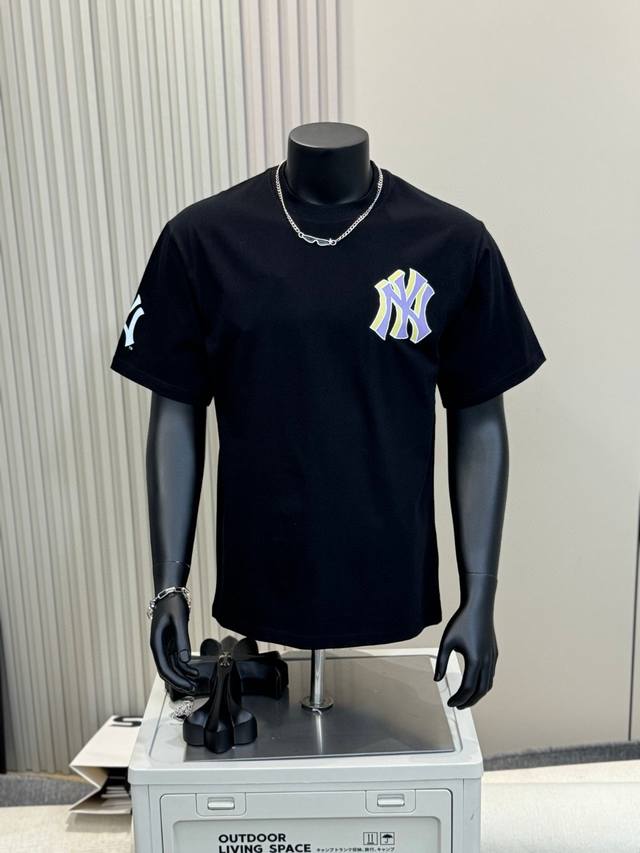 Mlb 洋基队 Ny 卡通涂鸦彩色后背印花情侣短袖T恤 小红书热门爆款，明星网红同款穿搭，男女日常通勤穿搭必备单品！ 高品质260克高克重双纱面料，亲肤透气不起