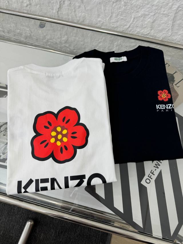 Kenzo 高田贤三 25Ss 基础小红花印花男女情侣短袖T恤 小红书热门爆款，明星网红同款穿搭，男女日常通勤穿搭必备单品！ 高品质260克高克重双纱面料，亲肤
