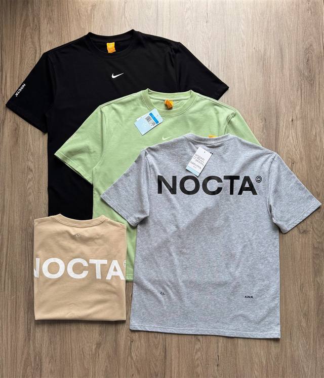 纯原臻品 原厂跟单 Nike耐克Nocta联名款 Nk小钩子 25Ss新品四色 基础纯棉字母Logo印花情侣宽松短袖T恤 男女同款 S Ｍ L Xl 衣长 69