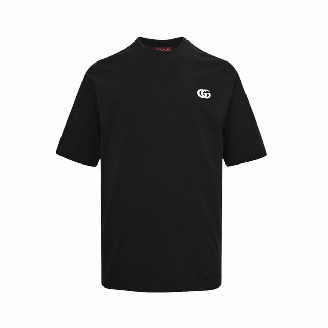 Gucci双G刺绣短袖 Gucci 古驰 25Ss Gg基础刺绣短袖 胸前双G高密立体刺绣Logo 原版1:1针织纯棉 280克重面料 同色定制色织色染高密度螺