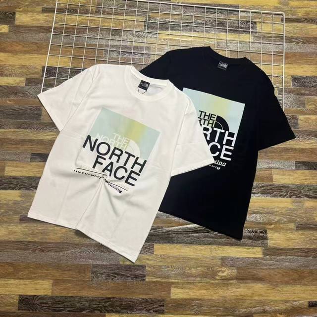 新款上新 独家新款推荐2025最新款Thenorthface北面全棉胸前字母印花男女情侣款短袖T恤 北面夏季新品商务休闲正统字母花Logo透气舒适弹力圆领T恤，