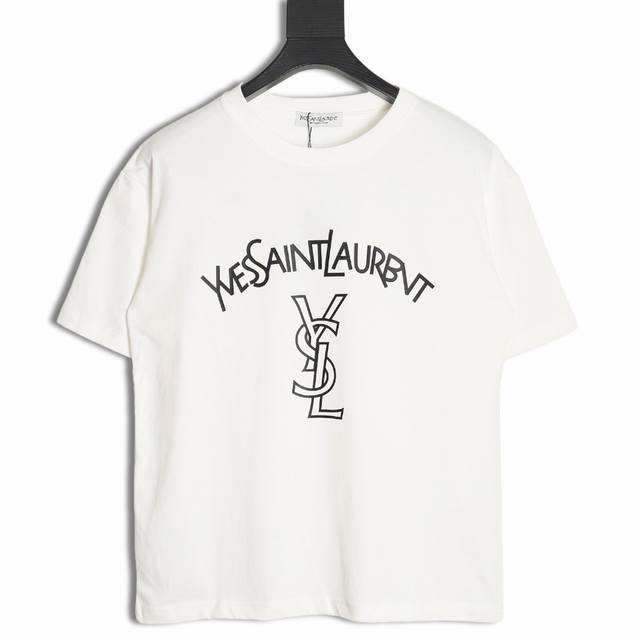Ysl 圣罗兰 经典字母印花情侣圆领短袖 T恤-顶级版本 T095 男女同款 不挑年龄不挑身材不挑性别 经典不过时 面料手感非常舒服 质感超强 超级百搭好看的一