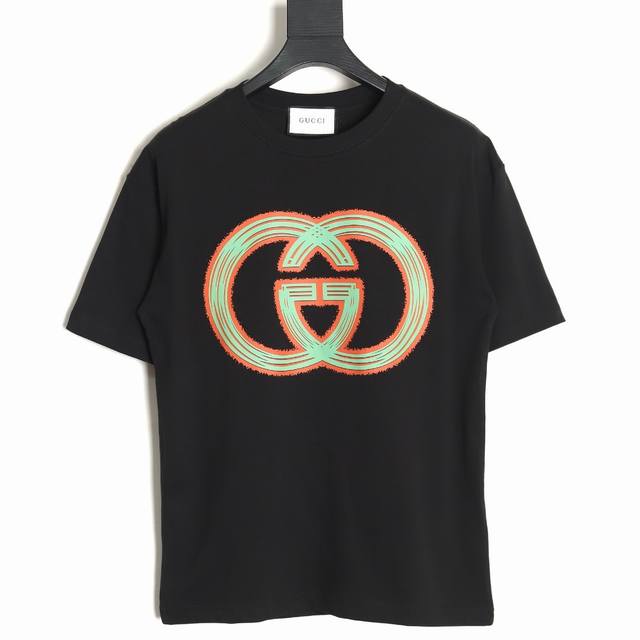 Gucci 古驰 双G锁扣印花情侣圆领短袖 T恤-顶级版本 T084 男女同款 不挑年龄不挑身材不挑性别 经典不过时 面料手感非常舒服 质感超强 超级百搭好看的