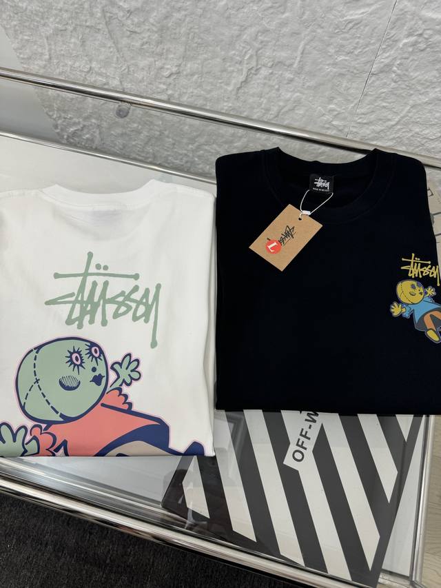 Stussy 斯图西 25Ss 彩色布偶印花男女情侣款短袖T恤 小红书热门爆款，明星网红同款穿搭，男女日常通勤穿搭必备单品！ 高品质260克高克重双纱面料，亲肤