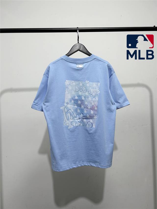 高品质！Mlb柜子新款雨点方框老花短袖T恤！三标齐全，三联吊卡，原厂包装！通肩压条保证舒适性！高端品质2025Mlb Ny 雨点方框老花款 情侣圆领短袖高端品质