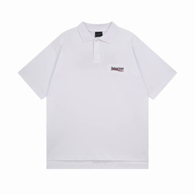Balenciaga 巴黎世家2025 Ss 新款前后海浪花可乐刺绣Polo衫短袖 本市场No.1的质量 真正天花板品质 前后片开叉设计设计感十足 全部原版开发