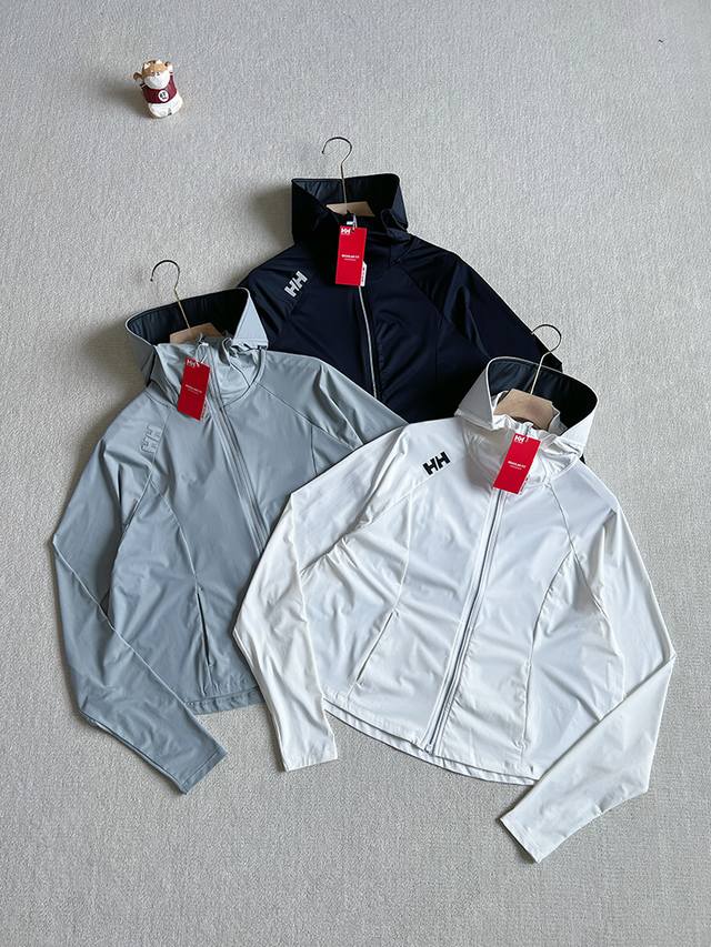 Helly Hansen Hh海丽汉森 25夏女款高倍Upf +防晒盈透气凉感高弹防晒衣专柜款冰感运动户外轻薄皮肤衣外套防晒衣 新款多合一女士短款冰丝透气防晒衣