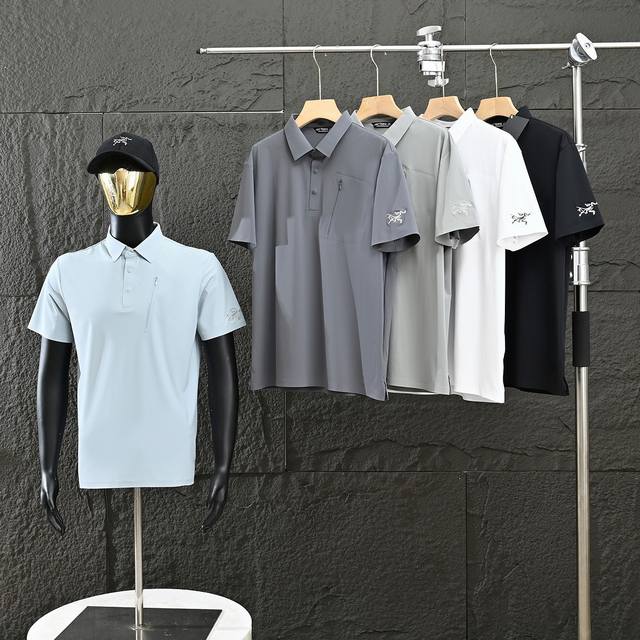 Arc'teryx 始祖鸟2025夏新款男士商务休闲刺绣Polo衫冰丝无痕速干短袖T恤 熟悉的爆款配方！！青岛外贸工厂P出品！！始祖鸟今年你必备的一款单品！ 可