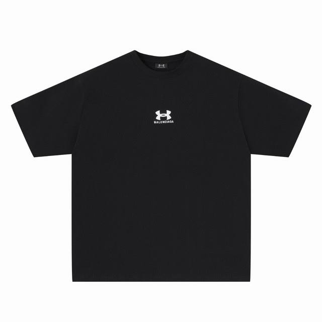 顶级复刻版本 Balenciaga 巴黎世家 Ua安德玛联名刺绣圆领休闲短袖T恤 面料: 280G重磅纯棉，随意对比 规格采用实打实280G %纯棉 定织定染！