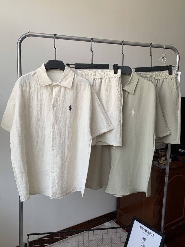 Rl｜拉夫劳伦小标战马刺绣夏季棉麻衬衫套装 这个夏天不能没有棉麻套装！拉夫劳伦小马刺绣棉麻套装，自带慵懒松弛感，垂坠感一绝 显高显瘦Yyds透气性封神，夏天也能