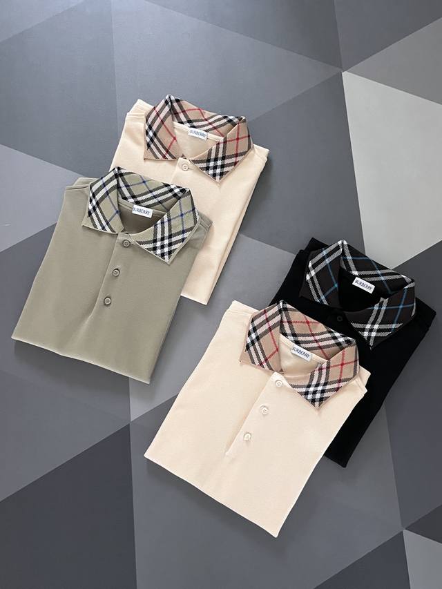高品质 原版打版 2025Ss巴宝莉 Burberry经典格纹领Olo衫，上身非常提气质，轻松拿捏轻奢感，日常通勤，休闲聚会，都可驾驭。 原版购入，开模定织定制